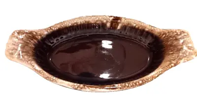 Vintage McCoy Pottery Brown Drip Glaze Oval Au Gratin Oven Proof Dish #7032 • $14.95