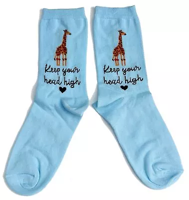 £7.99 • Buy Ladies Blue Towering Head High Giraffe Socks 4-8 UK / 37-42 Eur / 6-10 US