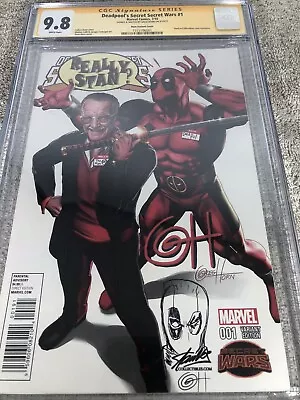 Deadpool Secret Secret Wars 1 CGC 9.8 SS Horn Stan Lee Color Variant Sketch • $449.99