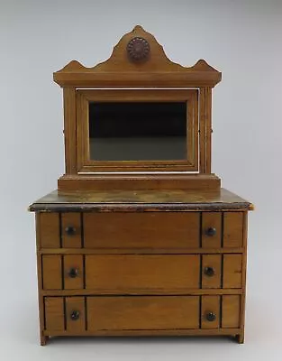 Beautiful Victorian Wooden Miniature Chest 3 Drawers Detachable Mirror 21 Inches • £173.48