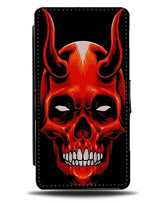 Red Devil Face Flip Wallet Case Devils Horns Halloween Mask Head Accessory DA62 • £19.99