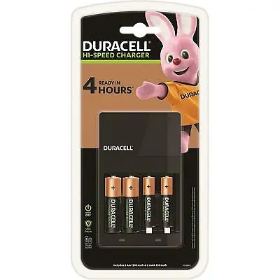 £17.39 • Buy Duracell Hi-Speed Value AA/AAA Battery Charger 4h + 2 AA & 2 AAA Rechargeable