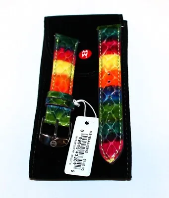 NWT Michele Bright Rainbow Genuine Snakeskin 18mm Watch Strap MS18AA420895 • $79.95