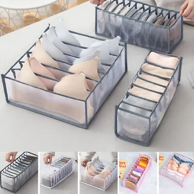 6/7/11Grids Underwear Bra Socks Ties Drawer Storage Organizer Boxes Closet Tidy • £5.71