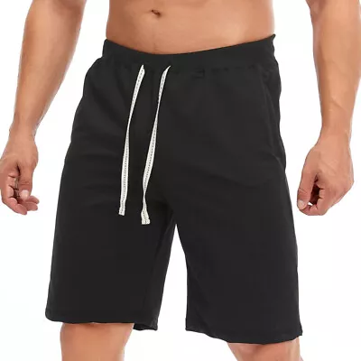 Hot Pants Bottoms Mens Elastic Waist Solid Shorts Pockets Sports Summer Beach • £16.99