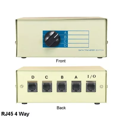 Kentek 4-Way RJ45 Manual Data Transfer Switch Box Rotary Network PC Router Modem • $36.97