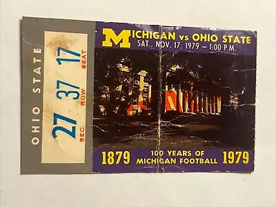 1979 Michigan Ohio State Football Ticket 100 Years Of Michigan Football Vintage • $19.99