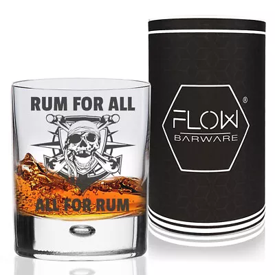 RUM GLASS Pirate Design Mojito Cocktail Rum Tumbler Funny Bar Gift For Men • £14.95