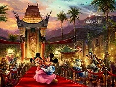 Disney Thomas Kinkade Jigsaw Puzzle Mickey & Minnie Mouse Hollywood 750 Piece • $32