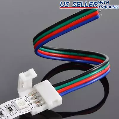 50-pack 10mm Solderless 4-Wire Connector Clip For 5050 RGB LED Strip Light Power • $14.59