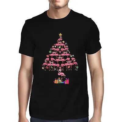 £7.99 • Buy 1Tee Mens Flamingo Tree - Christmas Tree Made Of Flamingos T-Shirt