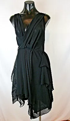 O15 - ASOS Black Label - Avant Garde Dress Size 6 Layered Textured Goth Punk • $38.50