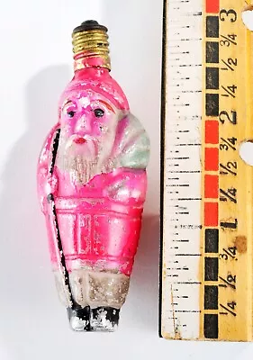 1930's 3  SANTA CLAUS Christmas Light Bulb Vintage Painted Antique Figural Glass • $12.95