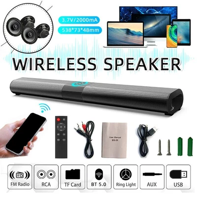 £48.49 • Buy Bluetooth Sound Bar Speaker 3D Stereo System TV Home Theater For Samsung Sony UK