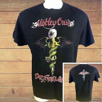 Vintage 2003 Motley Crue Dr. Feelgood Heavy Metal Band Tee Tour T Shirt Size L • $74.99