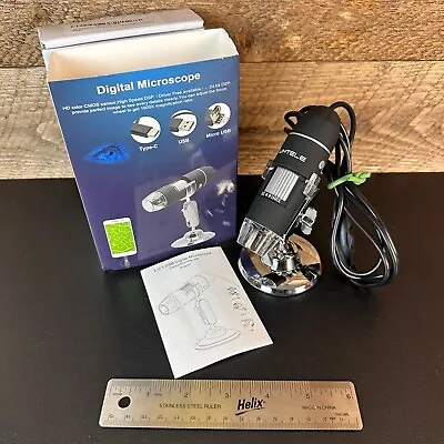 1600X Handheld Digital Microscope Magnifier Camera Micro /Type-c USB 8 LED Stand • $17.99