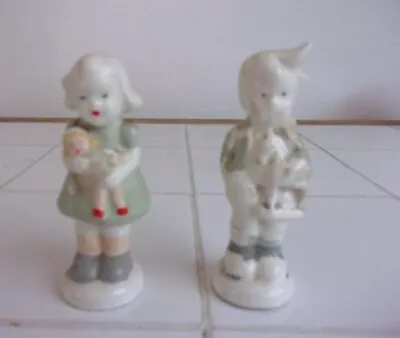 Vintage Boy And Girl Salt And Pepper Shakers. • $9.50