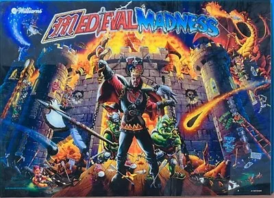 Williams - Medieval Madness Pinball Mirrored Back Glass  - New  • $225