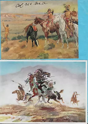 C. M. Russell Small Prints One With Writing On Top Indians Horses Prints 1940s • $14.99