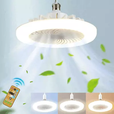 Fan For E27 Socket Light With Remote Ceiling Fan Adjustable Smart LED Fan • $17.68