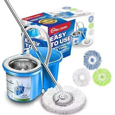 Simpli-Magic 79193 Spin Mop 4 Heads Included Basic Blue • $43.49