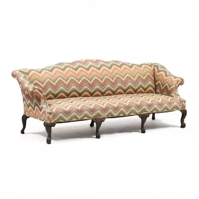 George II Style Carved Mahogany Upholstered Sofa • $960