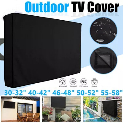 30-58 Inch Dustproof Waterproof TV Cover Outdoor Patio Flat Television Protector • £13.58