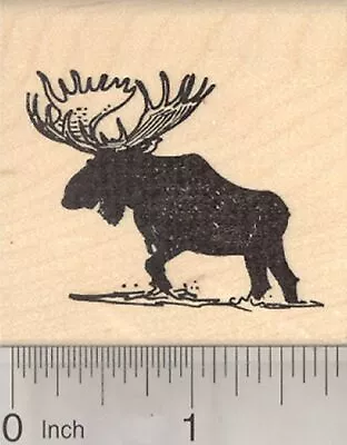 Moose Rubber Stamp Male In Silhouette G24101 WM • $16