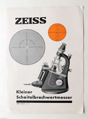 1938 German CARL ZEISS JENA LENSMETER Vintage Sales Brochure Germany • $25