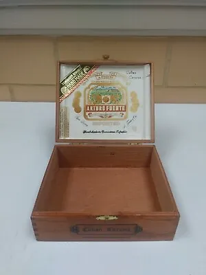 A Fuentes Cuban-Style Corona Wood Cigar Box 7  Dominican Republic Empty • $9