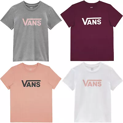 £24 • Buy Vans Womens Drop V  Short Sleeve Crew Neck Large Logo Cotton T-Shirt Top Tee