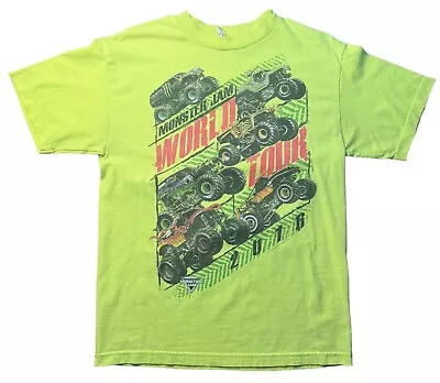 Y2K Monster Jam Truck T-Shirt Men’s Medium Grave Digger Neon Green • $17