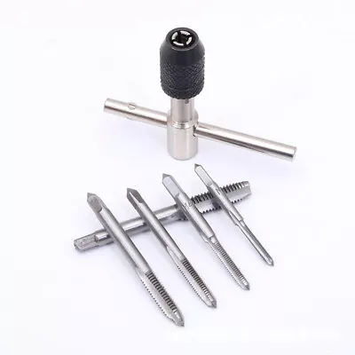 £4.99 • Buy 6Pcs TAP WRENCH & GRIP CHUCK SET TOOL T-HANDLE METRIC M3 M4 M5 M6 M8 AND DIE UK