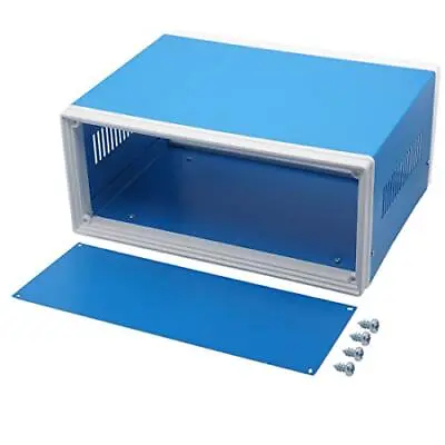 Junction Box Blue Metal Project Box DIY Electric Enclosure Case Preventive Ca... • $43.44