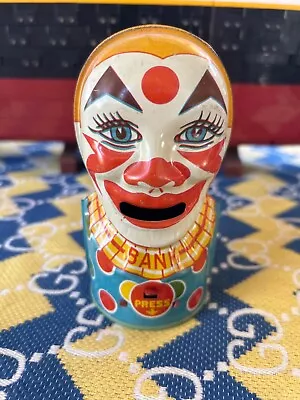 Vintage Tin J Chein Clown Mechanical Savings Bank  256-g • $75