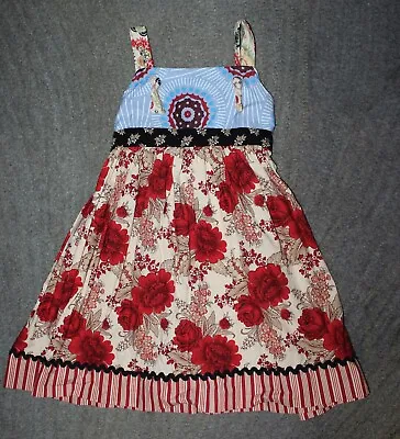 Matilda Jane PLATINUM Candy Cane Knot Dress - Size 8 - EUC • $32.99