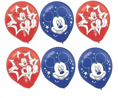  (6ct) Disney Mickey Mouse Birthday 12  Latex Balloons Party Supplies  • $7.50