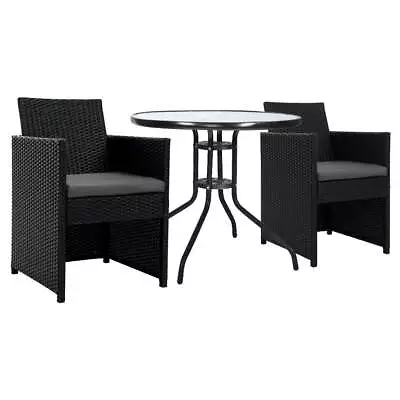 Gardeon Patio Furniture Dining Chairs Table Patio Setting Bistro Set Wicker Tea • $236.15