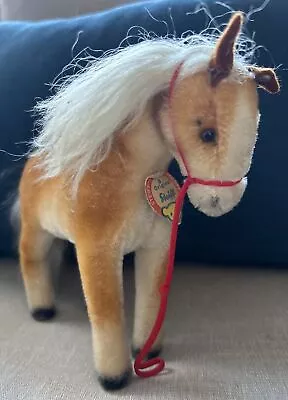 Rare Vintage Mohair Steiff Horse Pony Glass Eyes Non-jointed 7.5” NICE • $99