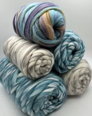 1.7kg Super Soft Bulky Chunky Arm Knitting Crochet Craft Yarn Wool Roving 1700g • £0.99