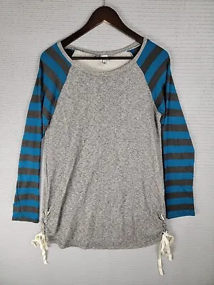 Sun & Moon Top Shirt Size Medium Casual Polyester Blend Striped Sleeves • $23.07