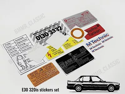 E30 320is S14 Info Stickers Set Decal Engine Bay Restoration Bmw Classic Bimmer • $28