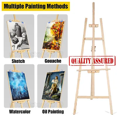 Multi-Use Wooden Pine Tripod Studio Canvas Easel Art Stand Wood Easel UK Stock • £11.10