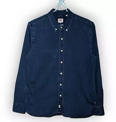 Levi's Men's Cone Denim Pearl Snap Westernn Cowboy Shirt Blue Size Large L • £39.99