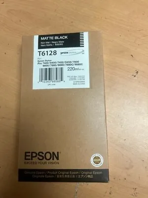 Epson Matte Black Ink T6128 Genuine 7880 Date: Exp. 2018 • $69