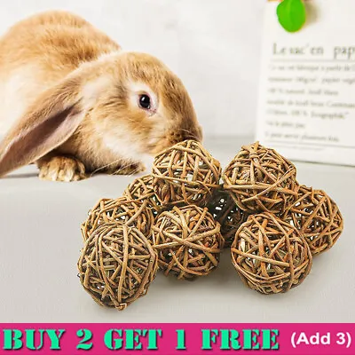 Natural Willow Balls For Small Animals Rabbit Chewing Balls Guinea Pig Toy CO • £2.95