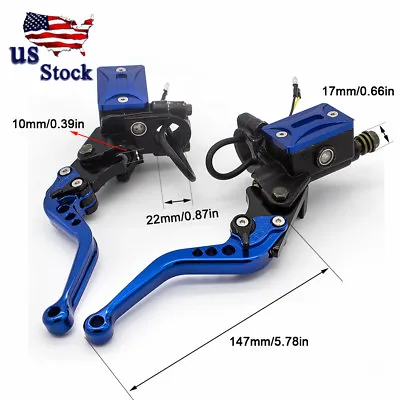 CNC Universal Motorcycle Hydraulic Brake Clutch Master Cylinder Reservoir Levers • $41