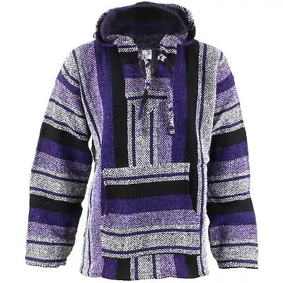 £24.90 • Buy Mexican Baja Hoodie Hoody Jerga Drug Rug Jumper Siesta Surf Hippy Baha Purple