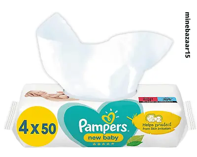 Pampers New Born Sensitive Baby Wipes Quad 4X50 Wipes |UK Free And Fast Dispatch • £9.99