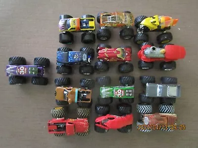 Hot Wheels Monster Jam Trucks 1:64 Scale Lot Of 13 Grave Digger Iron Man Scooby • $12.50